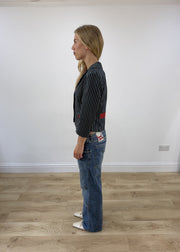small navy pinstripe jacket image 5