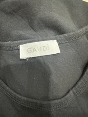 small black gaudi logo tank top label