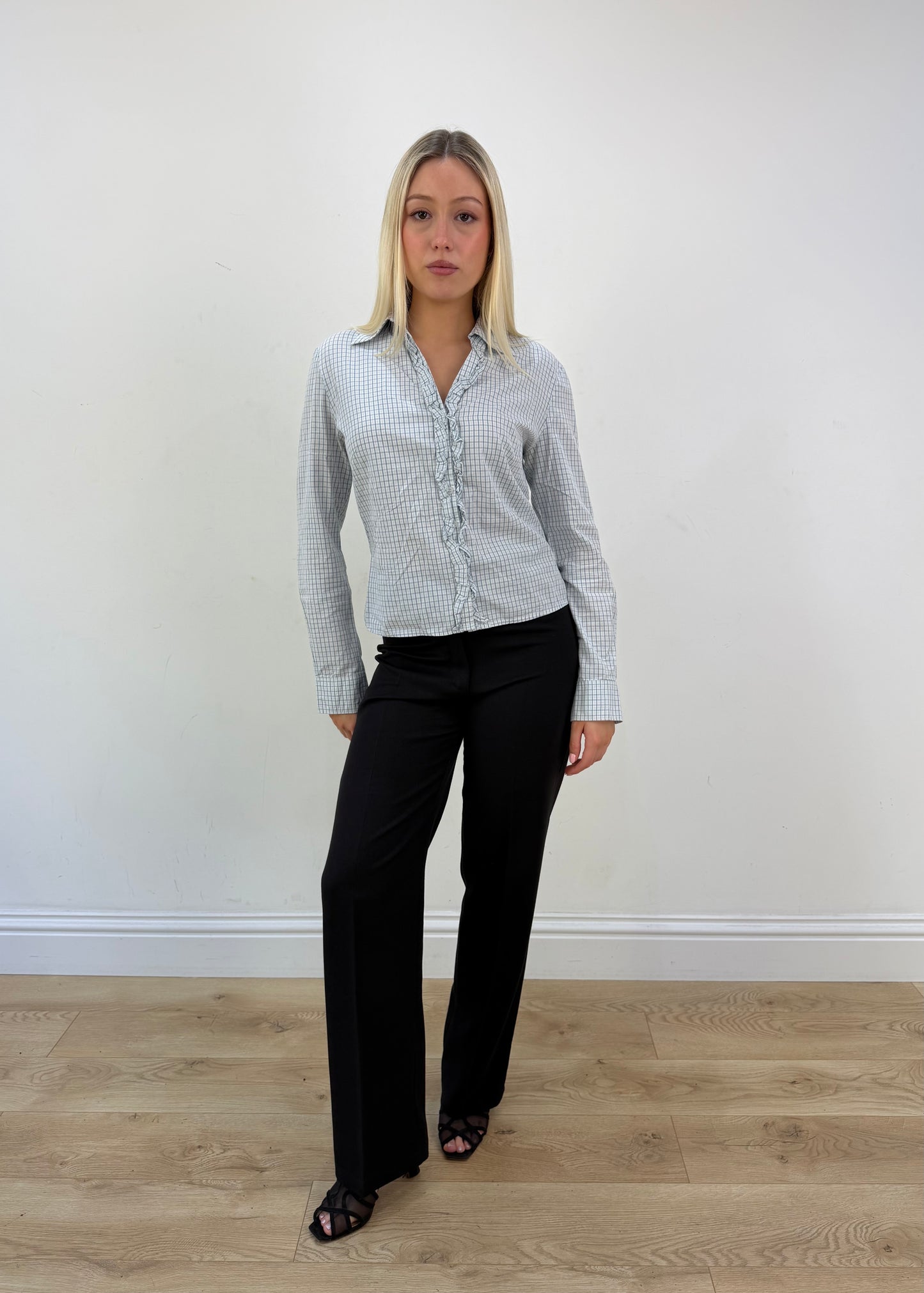 small black vivette tailored trousers full outfit