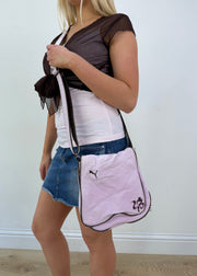 one size pink puma embroidered crossbody bag image 2