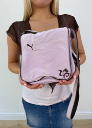 one size pink puma embroidered crossbody bag image 4