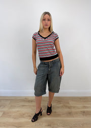 small black red and white striped ralph lauren t-shirt image 3