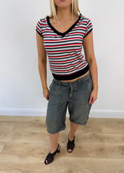 small black red and white striped ralph lauren t-shirt image 2