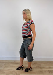 small black red and white striped ralph lauren t-shirt image 5