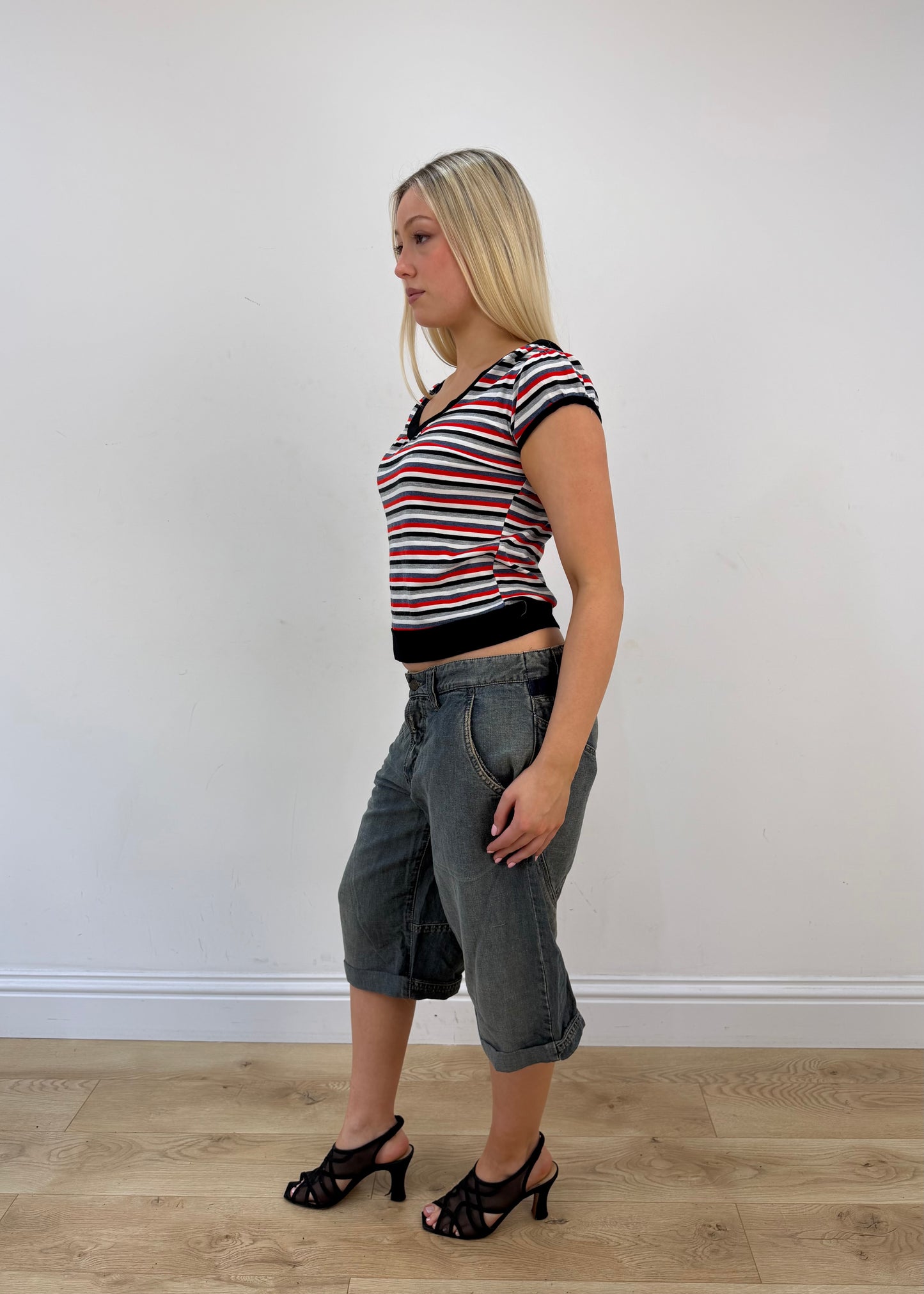 small black red and white striped ralph lauren t-shirt image 5