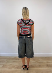 small black red and white striped ralph lauren t-shirt image 6