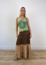 small brown dip dye maxi skirt image 2