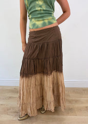 small brown dip dye maxi skirt