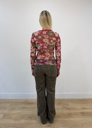 small brown esprit corduroy flared trousers image 5