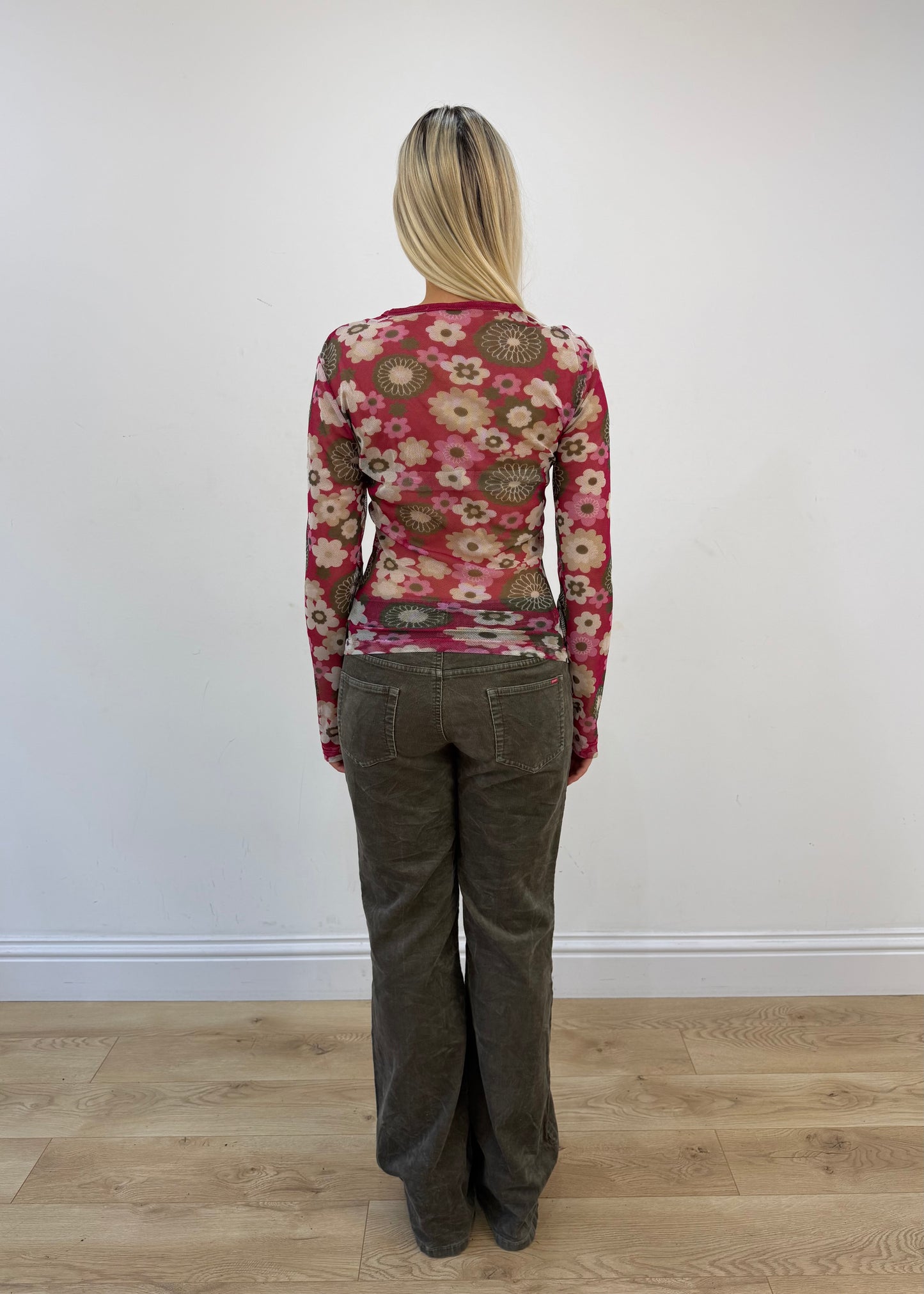 small brown esprit corduroy flared trousers image 5