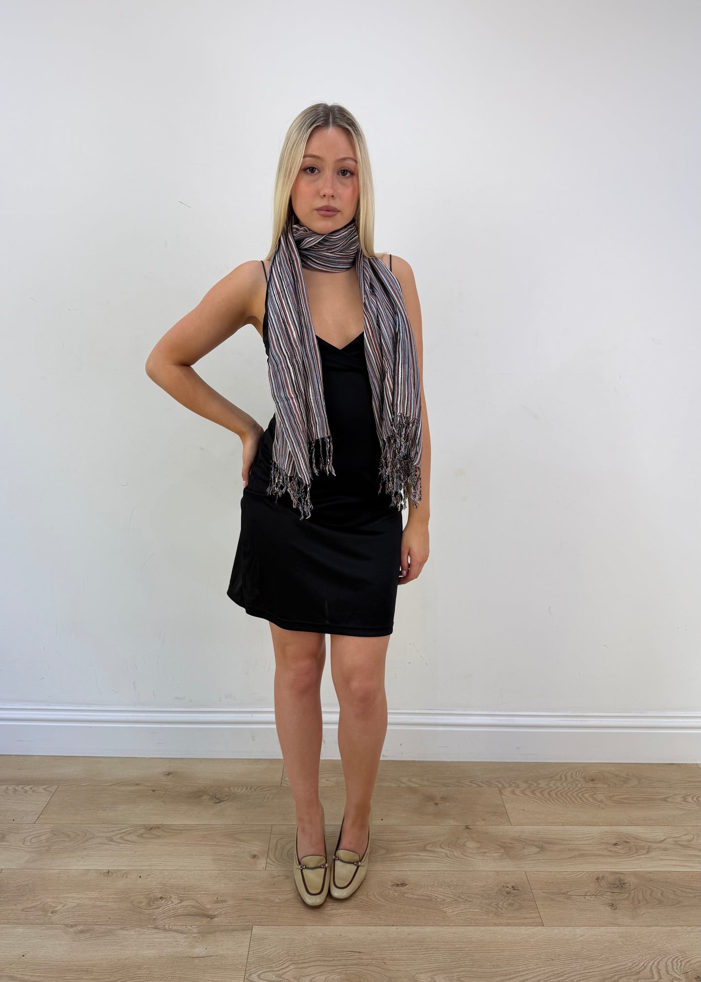 one size multicoloured striped scarf image 5