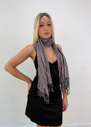 one size multicoloured striped scarf image 1