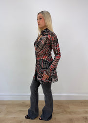 medium black and red d&g sheer tunic dress image 4