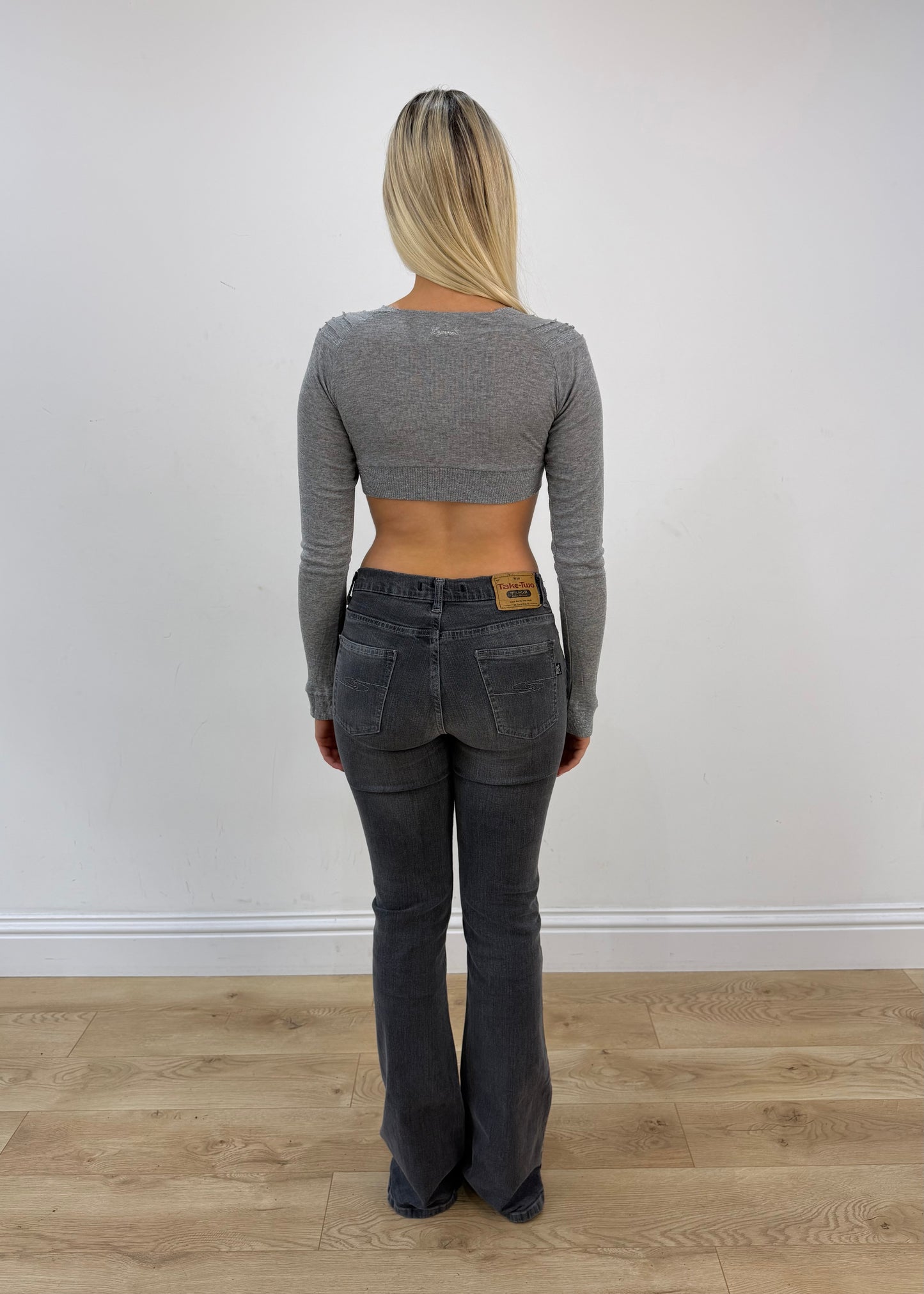 small grey take-two bootcut jeans image 6