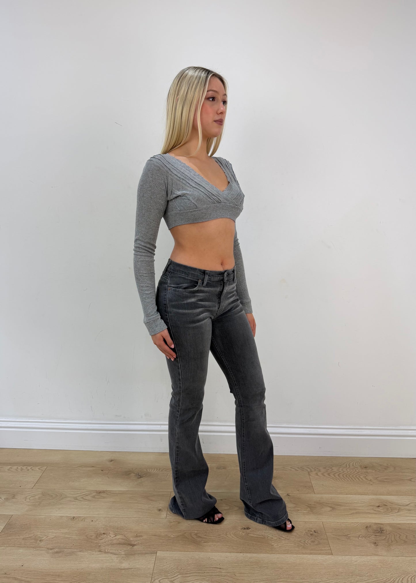 small grey take-two bootcut jeans image 5