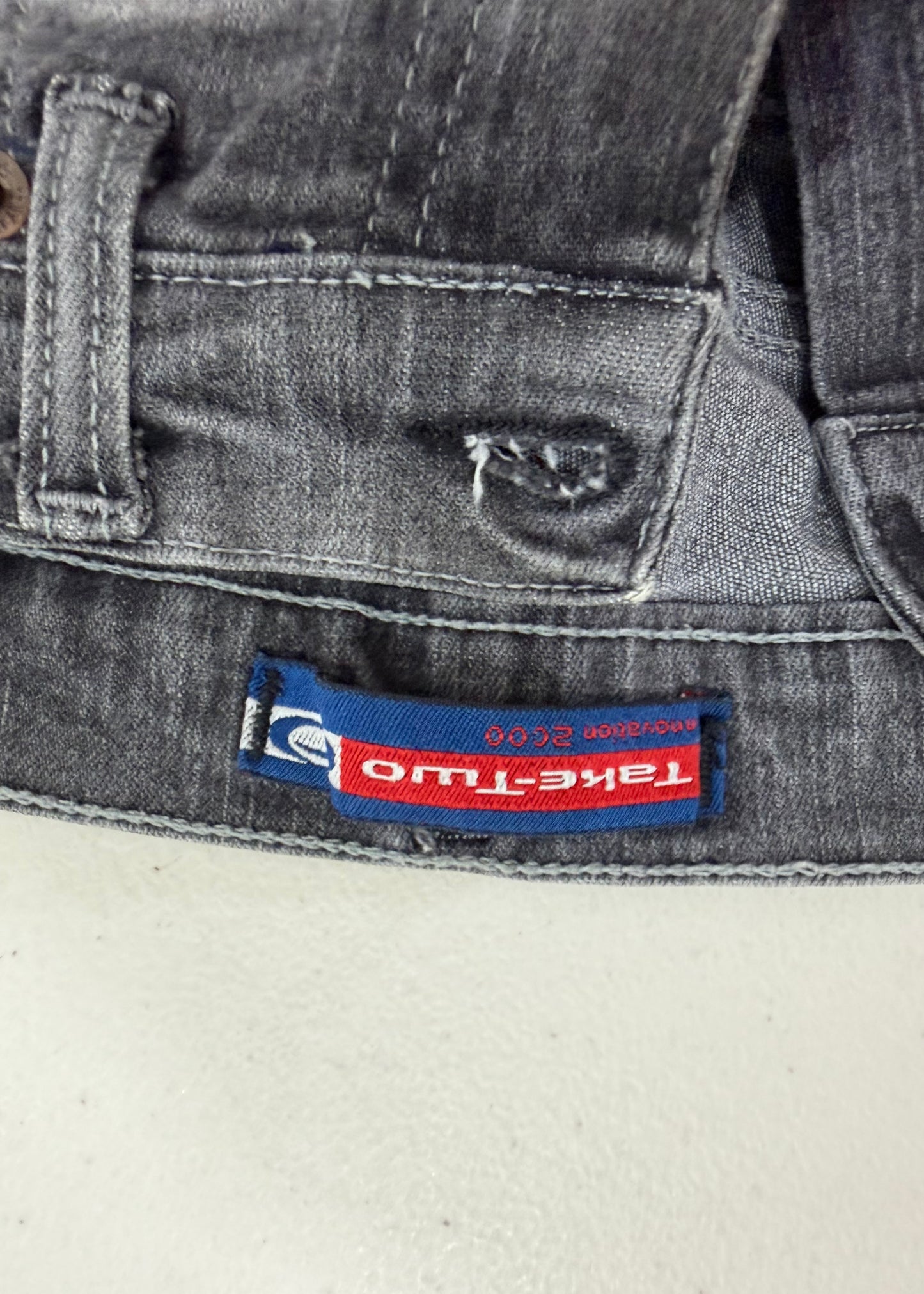 small grey take-two bootcut jeans image 7