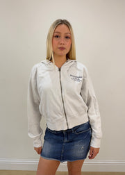 medium white abercrombie & fitch zip hoodie image 1