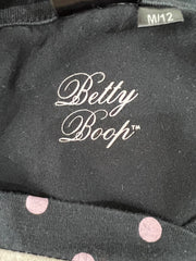 medium grey and black betty boop graphic long sleeve top brand and size label