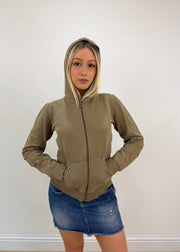 large brown burberry check-lined zip hoodie image 8