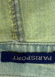 medium green parisport pleated denim mini skirt