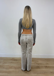 small grey cropped bolero cardigan image 6