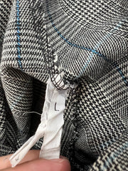 large grey plaid tailored shorts size label