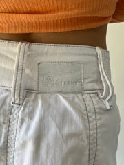 large white flared knee-length skirt brand detail