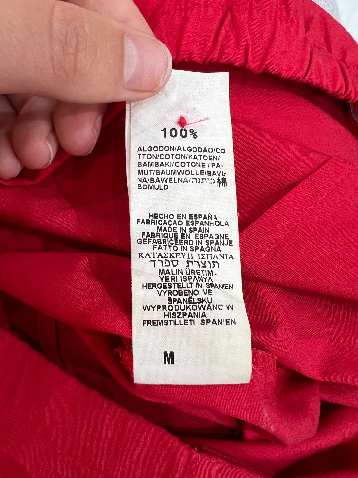 zara basic off-shoulder blouse size label