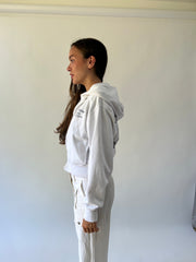 medium white abercrombie and fitch zip hoodie side view