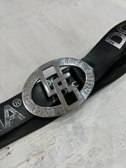 one size black d&g logo buckle belt buckle detail