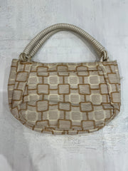 one size cream and beige geometric shoulder bag flatlay