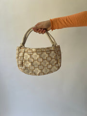 one size cream and beige geometric shoulder bag back view