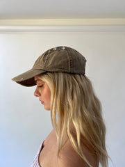 one size khaki napapijri cap worn side view