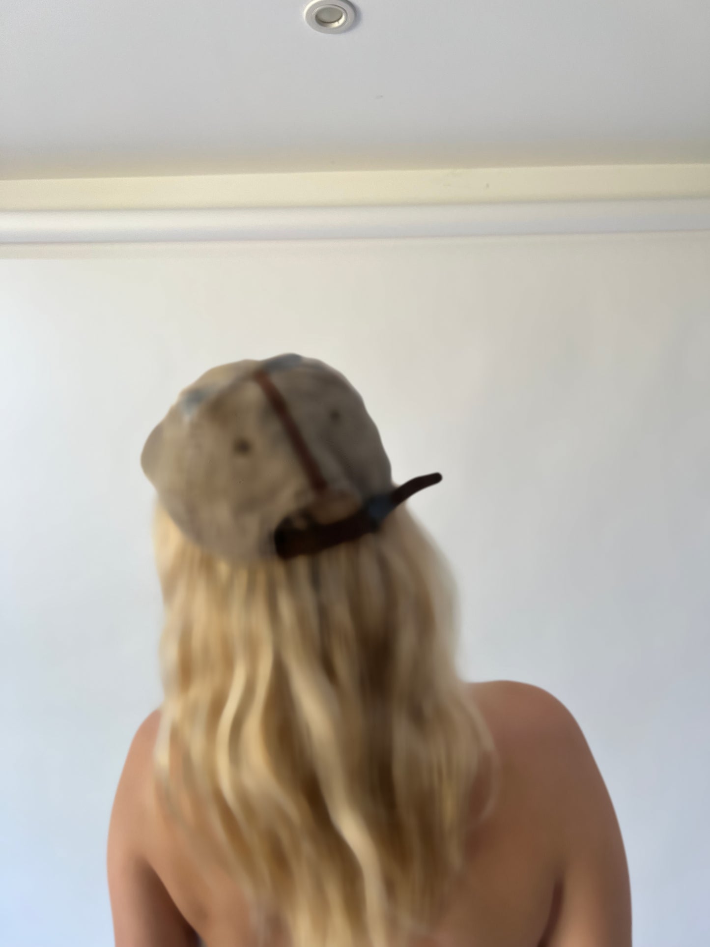 one size khaki napapijri cap worn back view