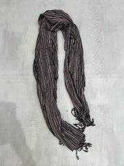 one size multicoloured striped scarf flatlay