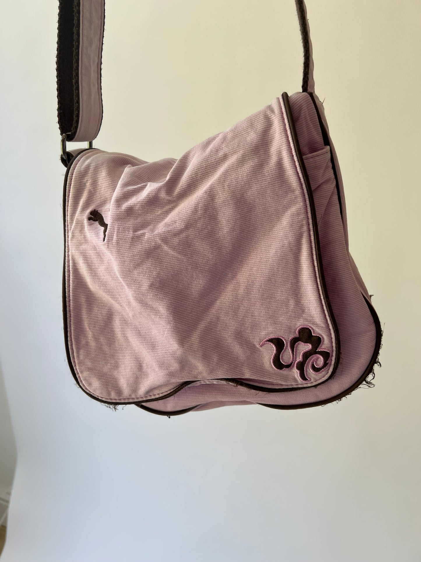 one size pink embroidered crossbody bag second front view