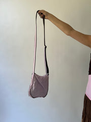 one size pink embroidered crossbody bag second side view