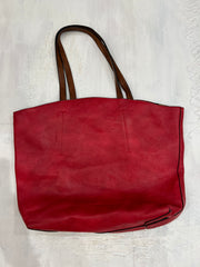 one size red tote bag flatlay
