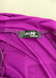 small purple cropped bolero cardigan label