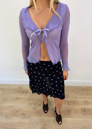 small purple sheer long sleeve top aesthetic headless