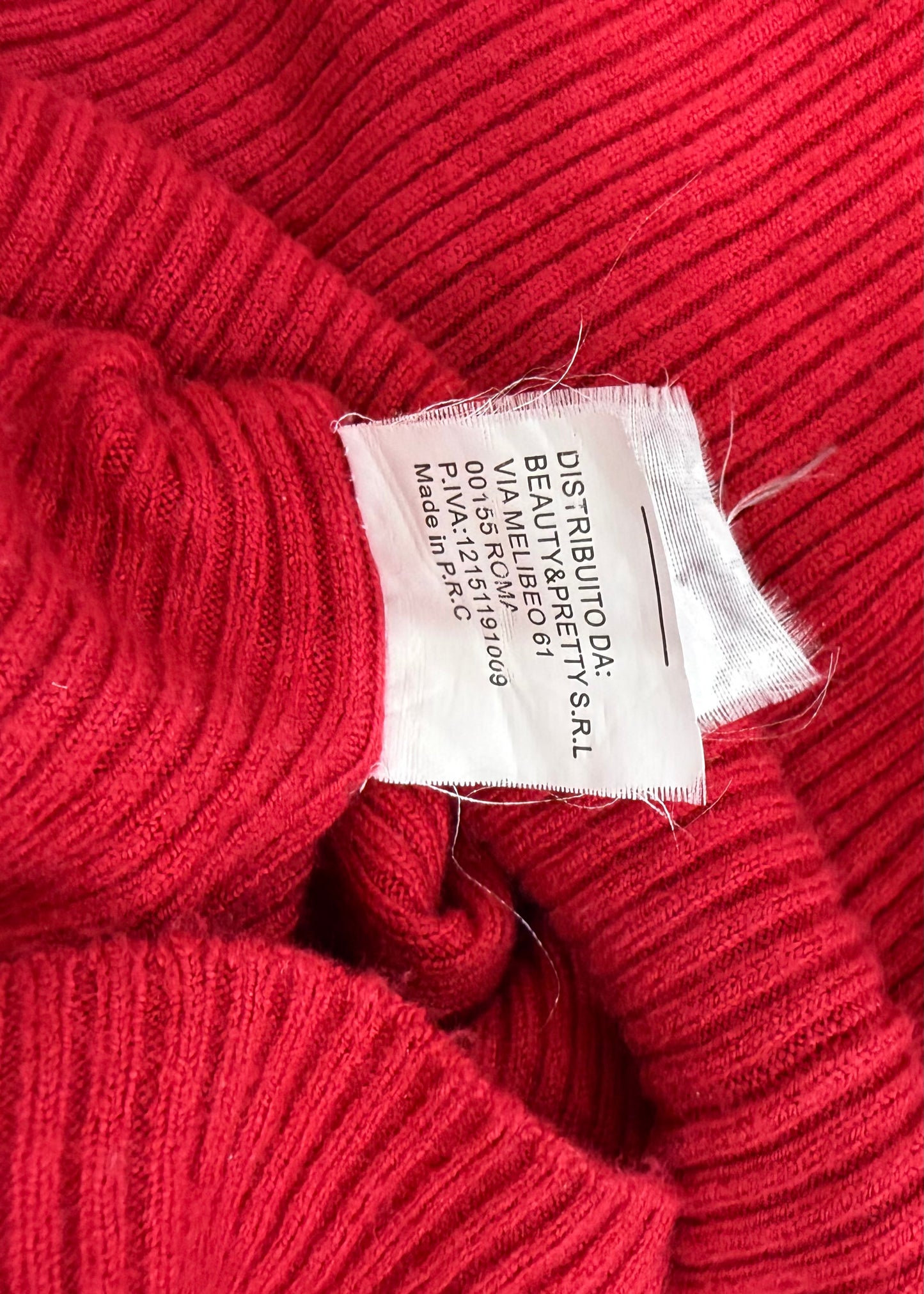 medium red ribbed long sleeve top image 8