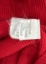 medium red ribbed long sleeve top image 7