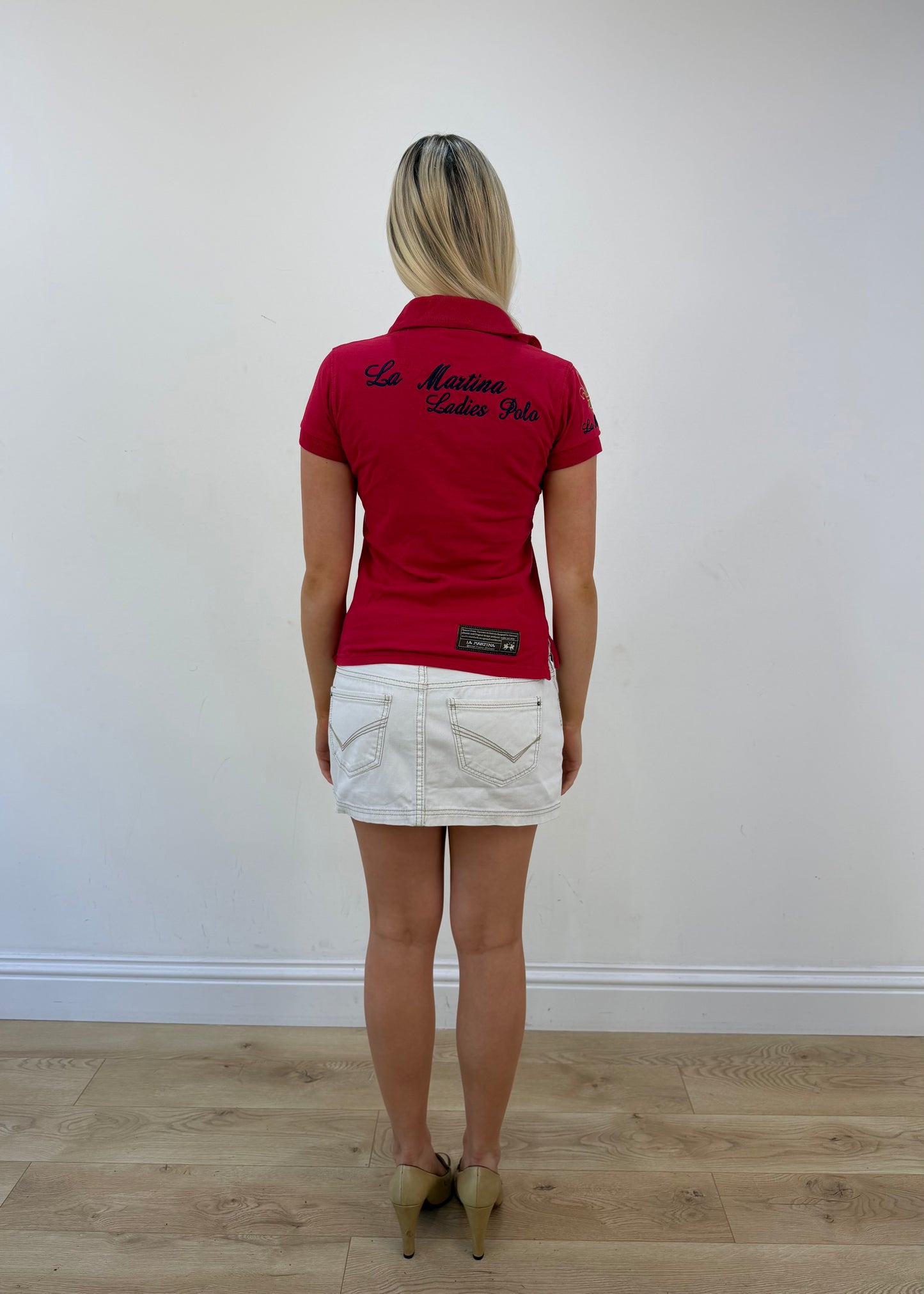 small red collared top view 5