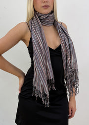 one size multicoloured striped scarf image 2