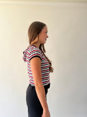 small black red and white striped ralph lauren t-shirt angled view