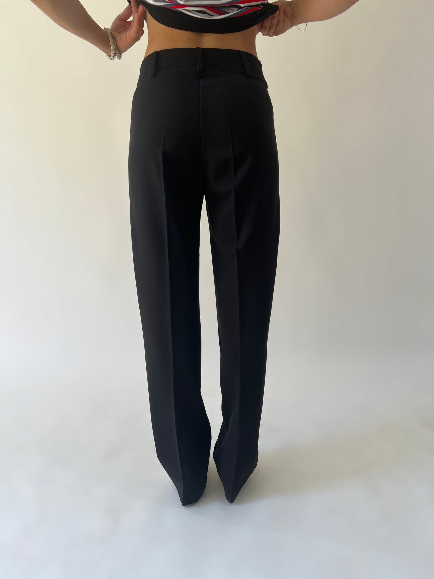 small black vivette tailored trousers back view