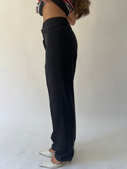 small black vivette tailored trousers side view
