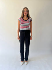 small black vivette tailored trousers full front view