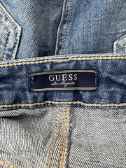small blue guess denim mini skirt guess label