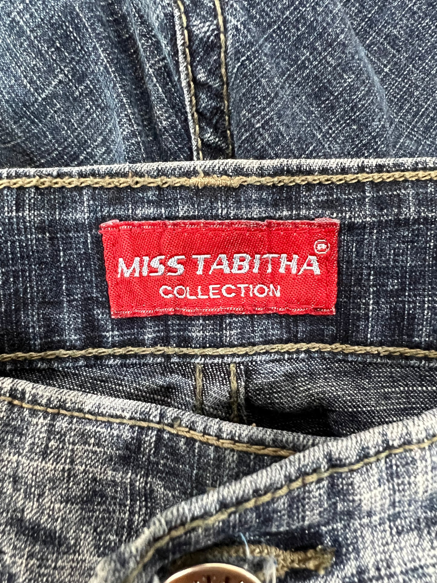 small blue miss tabitha flared jeans brand label